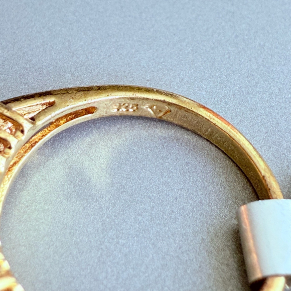 Harlequin Spinel & Cubic Zirconia 925 Sterling Silver 18K Vermeil Cocktail Ring - Picture 5 of 9